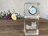 Siberian - Crystal Clock with a Photo, Photo of a Cat In Crystal, Personalized Desk Clock by Art-Dog Brand