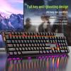 104-Key Blue/Red Switch Mechanical Keyboard with Mixed Lighting for Gaming and Office Use