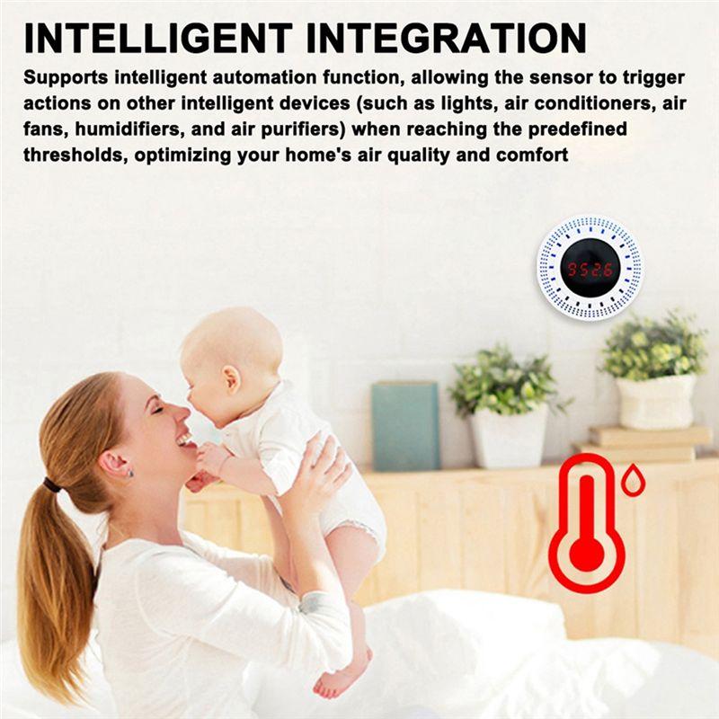 Feb.Tuya Intelligent Atmospheric Pressure Sensor With Temperature And Humidity Detection Integrated Home Device Tuya