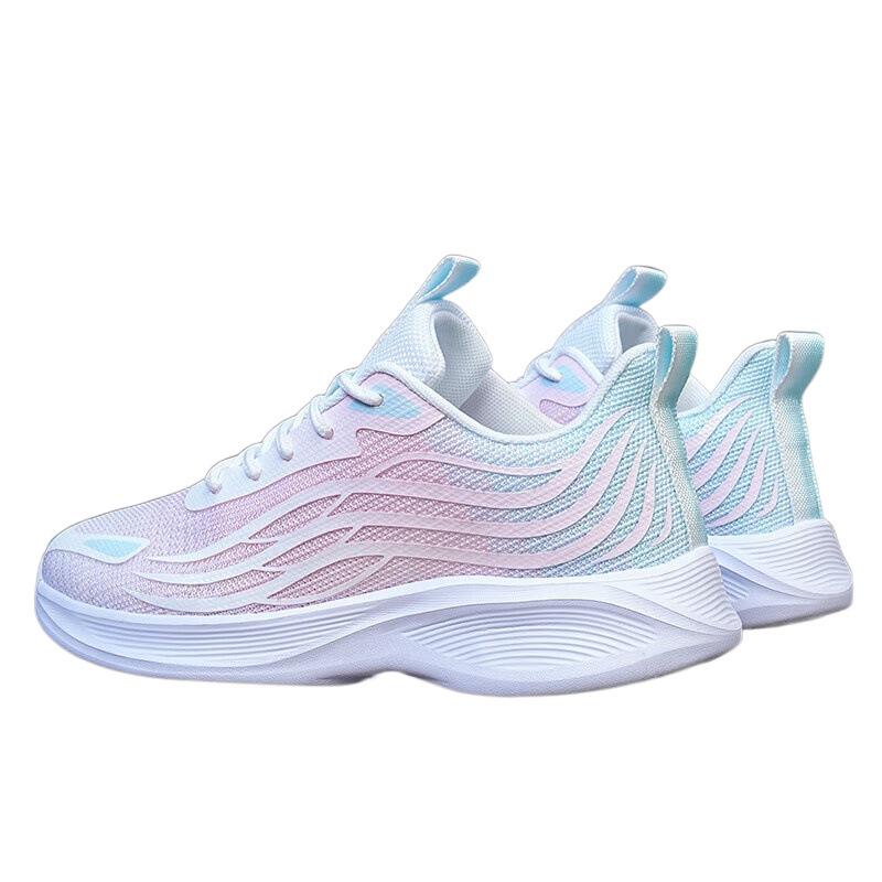 Sneakers Women's Summer Junior High School Students Running Shoes Shock Absorption Lightweight Mesh Women's Shoes Breathable Thin Mesh Shoes Running