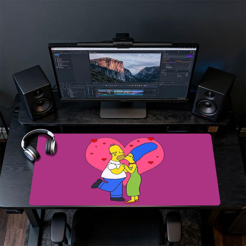 Marge Simpson Mouse Pad, Large Gaming Desk Mat, Non-slip XXL Mousepad for Laptop & Tablet, Mini PC Playmat with Stitched Edges
