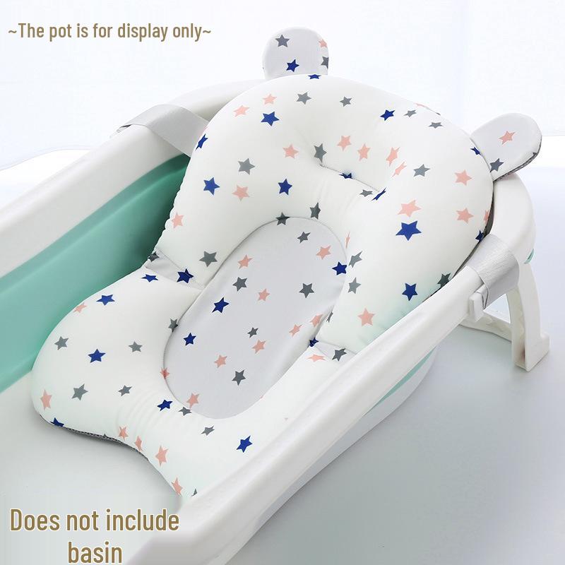 Schwimmende Neugeborenen-Badestütze: Universelle Mesh-Matte & Schwamm zum Sitzen und Liegen