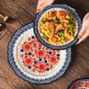 Servies Huishoudelijk retro servies Keramische rijstkom Saladekom Persoonlijk creatief bord Tweeoorskom