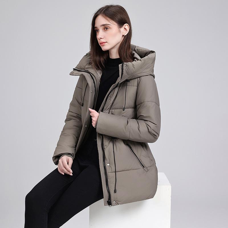YYFS Damenmode Casual Herbst Winter Einfarbig Druck Langarm Jacken & Mäntel Daunenmäntel