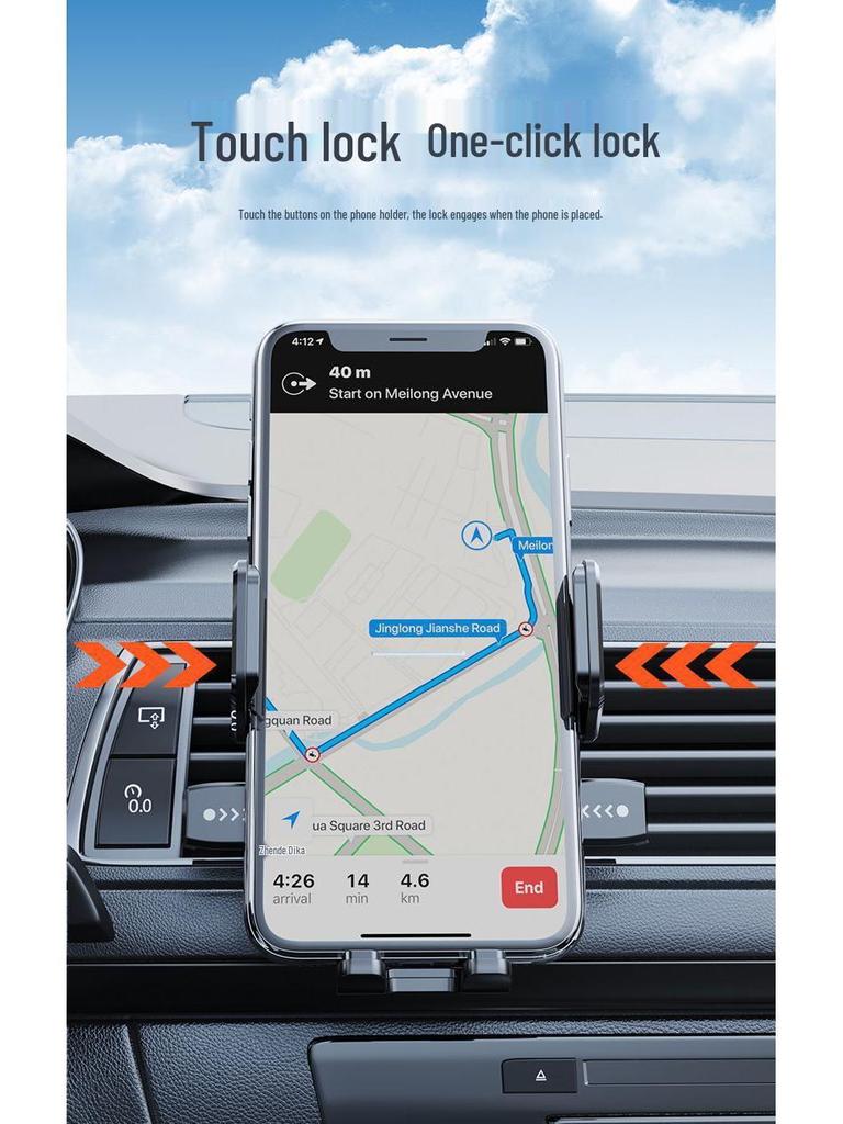 Multifunctional Car Phone Holder with Suction Cup & Air Vent Mount