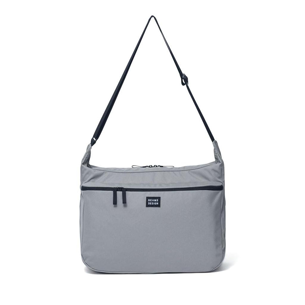 Beams Design Shoulder Bag for Men and Lightweight A4 Size Large and Small Gray Women, Polyester, Capacity, Practical, Pockets,