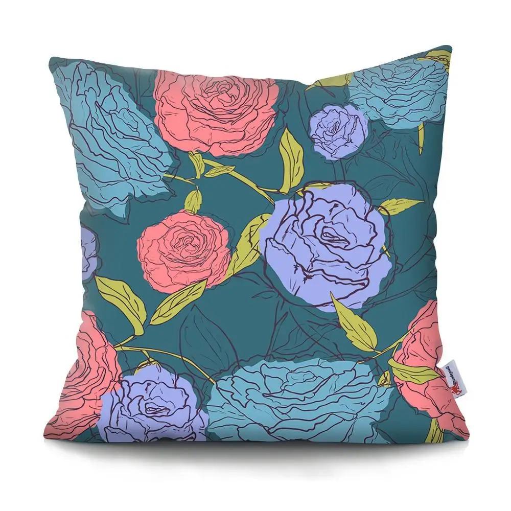 Tropical Parrot Bird Cushion Cover Peach Skin Botanical Leaf Pillowcase For Sofa Living Room Home Decor Couch Pillow Case 40X40
