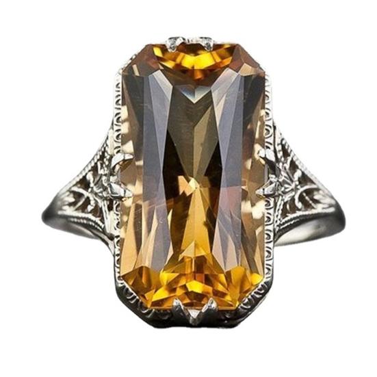 

Обручальное кольцо, полое резное кольцо с кубическим цирконием, ювелирное изделие, гальваническое геометрическое кольцо на палец для US 10 жёлтый