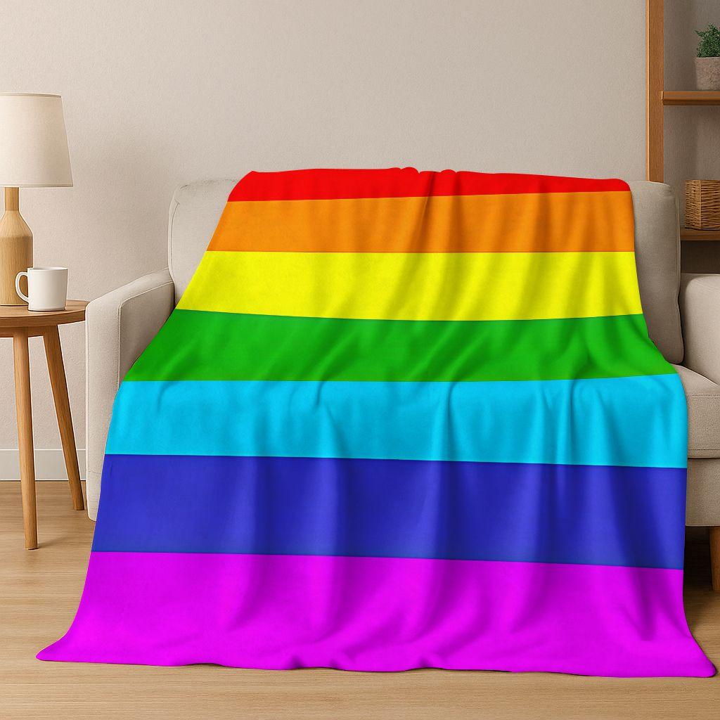 Colorful Rainbow Clouds Dream Sky Cartoon Flannel Blanket,Cozy Soft Throw Blanket for Home Bedroom Bed Sofa Picnic Cover Kids