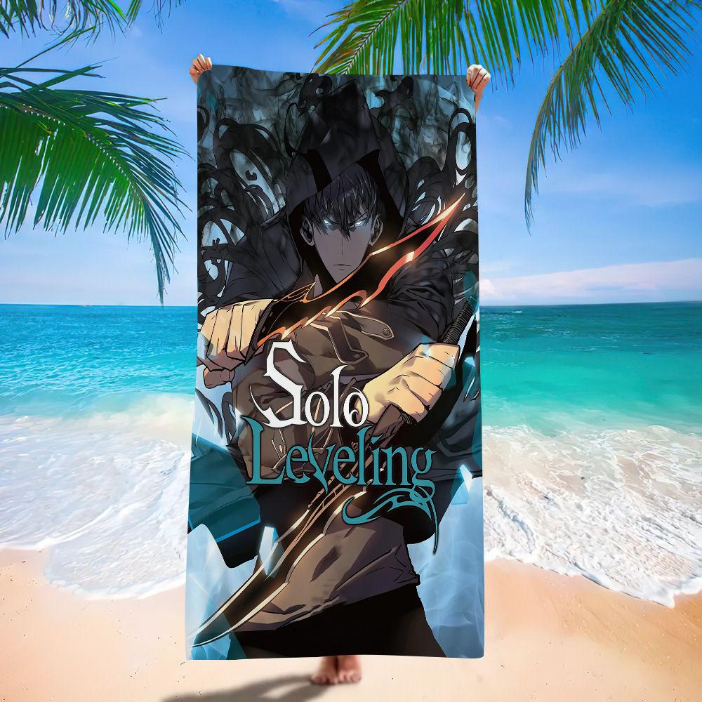 Anime Solo Leveling Microfiber Beach Towel Absorbent Quick Dry Soft Yoga Swimming Resort Mountain Climbing Towel