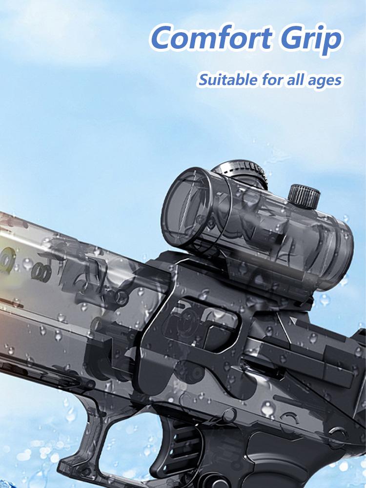 Automatic Water Absorbing Large Capacity Water Gun Summer Electric Water Gun Long Rang Pulse Watergun Outdoor Toy With Light