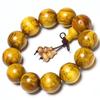 Exquisite Double-Eye Ghost Face Gold Thread Buddhist Bead Bracelet In Premium Wood
