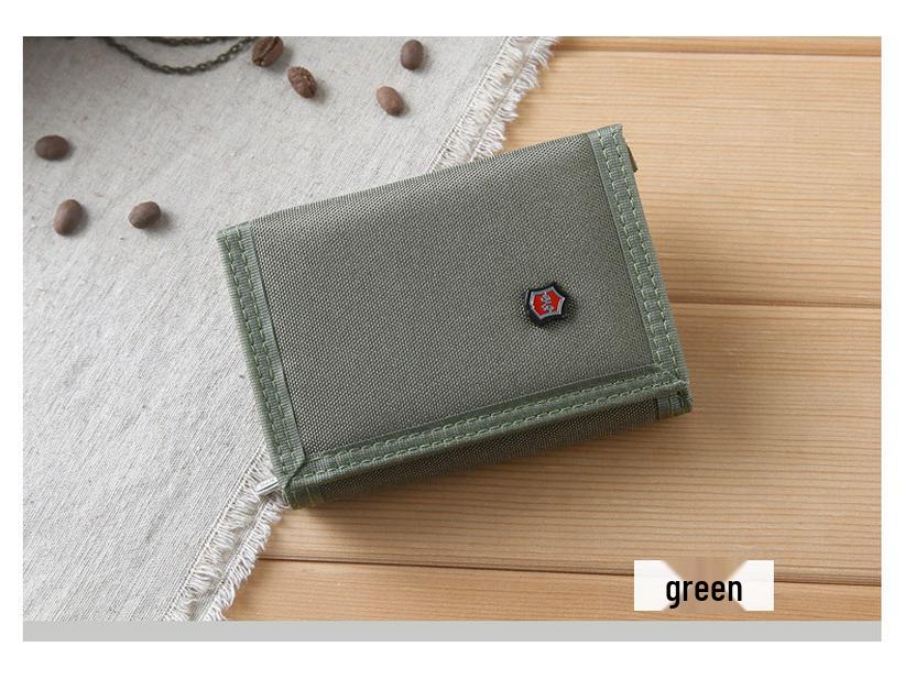 Men's Korean Style Canvas Tri-fold Wallet for Youth and Students