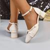 2026 New Women's Sandals Covering Toe Summer New High Heel Pointed Toe Commuting Sandals Outdoor Simple Style