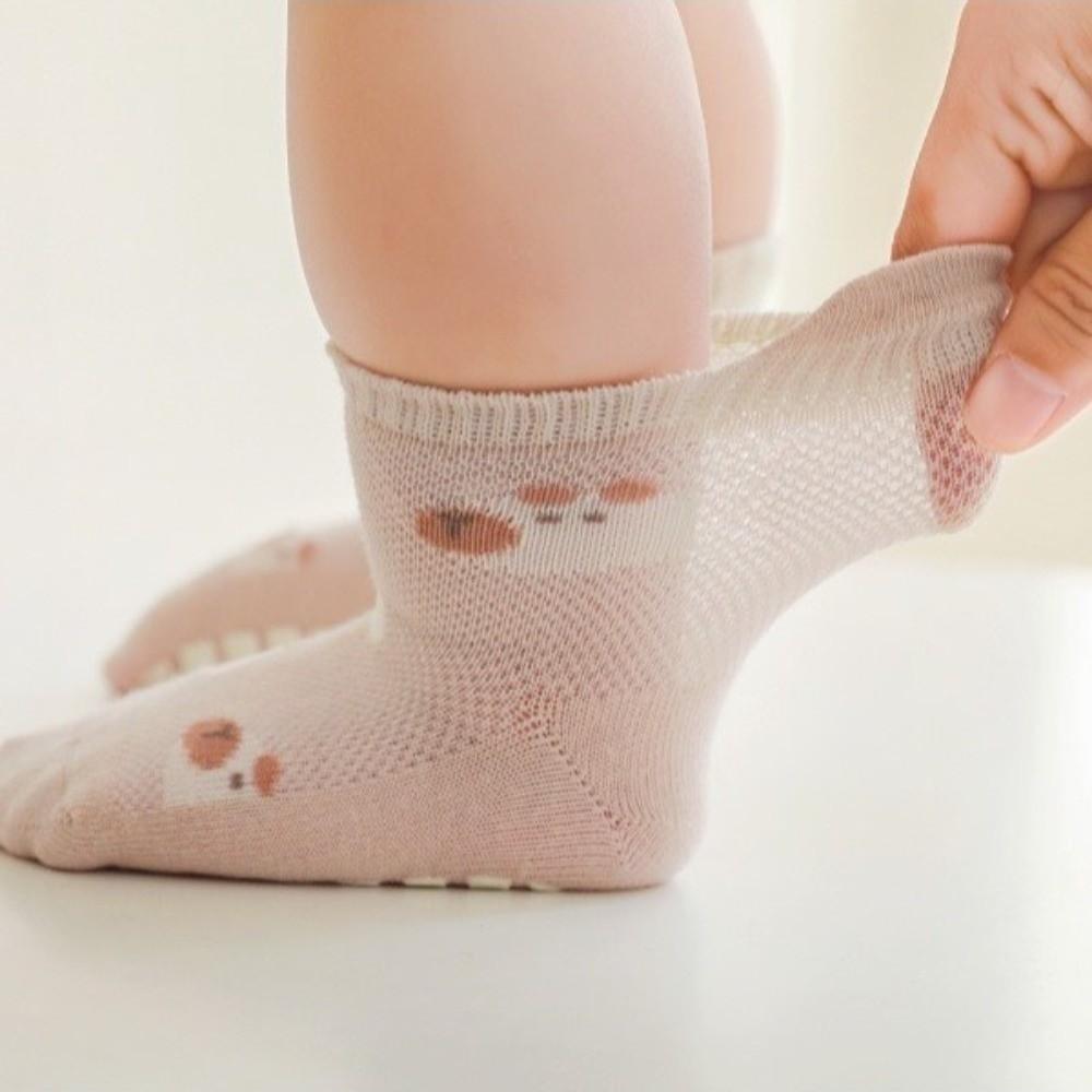 4 Pairs Breathable Kids Floor Socks Non-Slip Sole Toddler Socks New Floor Stocking for Children