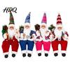 Indoor Festive Shelf Sitter Christmas Sitting Santa Claus Figurine Cute Doll with Gift Bag Xmas Home Ornament Collection And Presents for Holiday