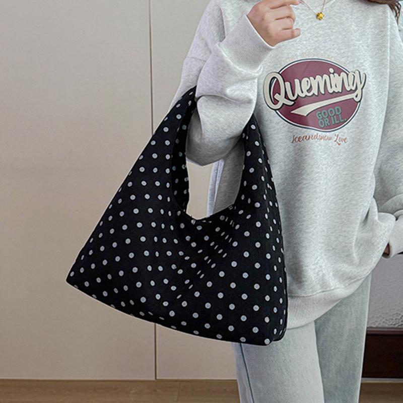 Nylon Dots Hasp High Capacity Commuting Casual Tote Bag High Quality Korean Style Bags Daily Commute Fashion Shoulder Bags