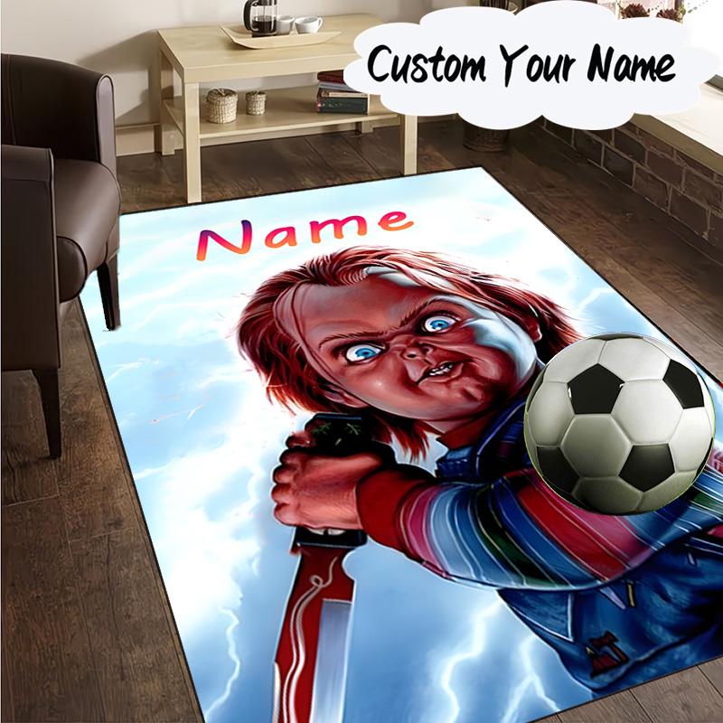 Custom Name Chucky Carpet, Chair Rug,Area Rug for Office Bedroom living rooms bedroom, Doormat decor Christmas fan gifts