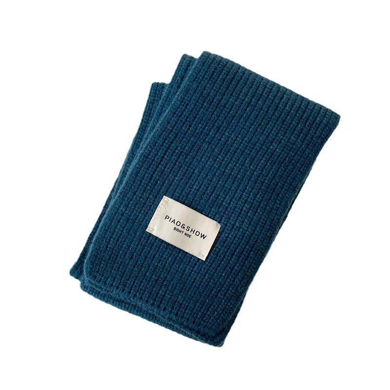 Women's Solid Color Knitted Scarf Winter Korean Version Scarf Narrow Version Men's and Women's Soft Scarf