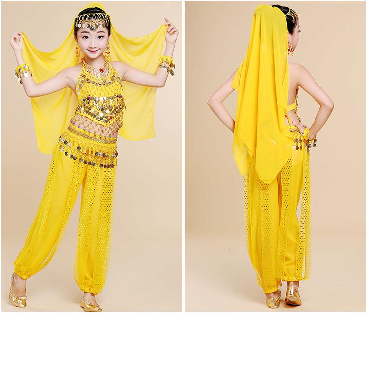 

Детские индийские танцевальные костюмы Костюмы Детские танцевальные костюмы Синьцзян Танец живота для девочек Детские народные танцы M