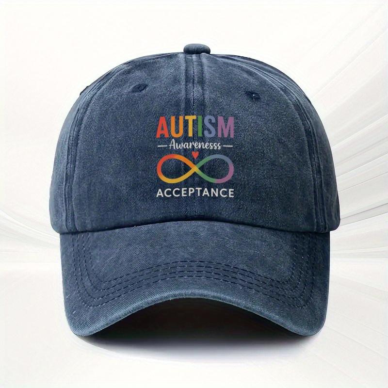 Autism Acceptance Infinity Symbol Baseball Cap Adult Polyester Casual Adjustable Print Sun Protection Headwear