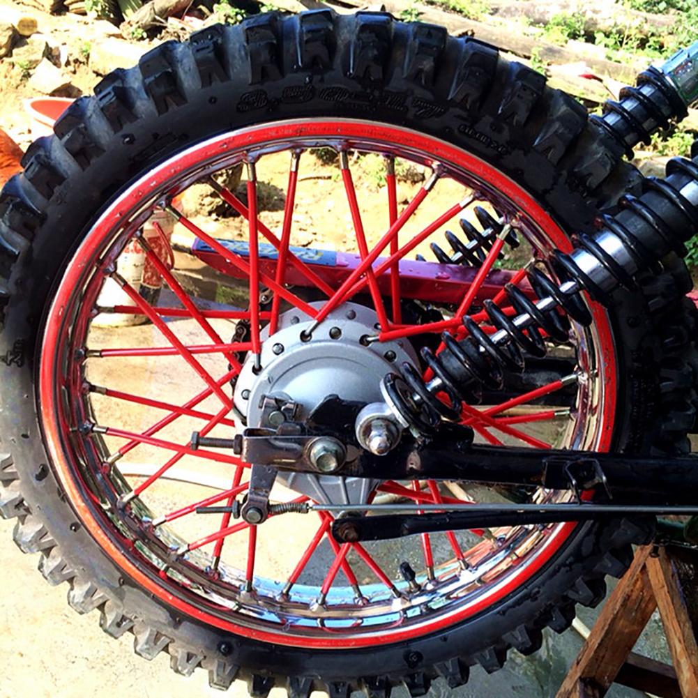 72Pcs Bike Motorcycle Wheel Spoked Protector Skin Covers Pipe For Motocross Bicycle Bike Cool Accessories 12 Colors 24CM