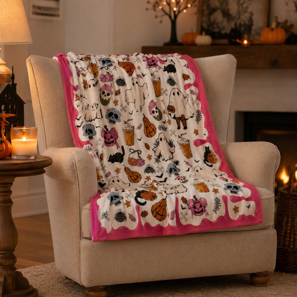 Halloween Blanket for Couch, Cozy Soft Throw Blanket for Halloween Decorations and Holiday