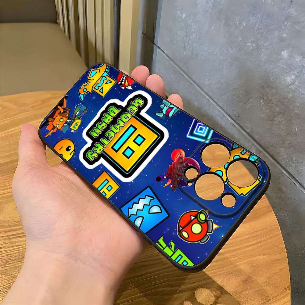Game G-Geometry Dash Phone Case For IPhone 17 Pro Max 15 Pro 16 14 Plus 12 13 Mini 11 Pro Shockproof Soft Cover