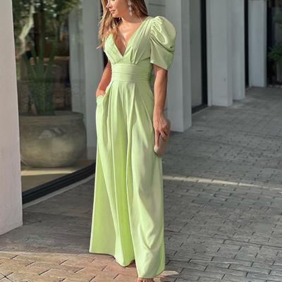 סרבל נשים עם שרוול קצר סתיו אלגנטי גדול בגודל רחב