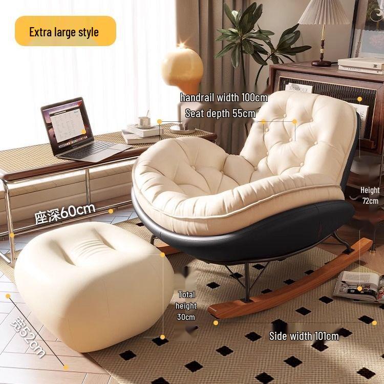 Penguin Luxury Balcony Recliner: Honeycomb Button Metal Rocking Chair