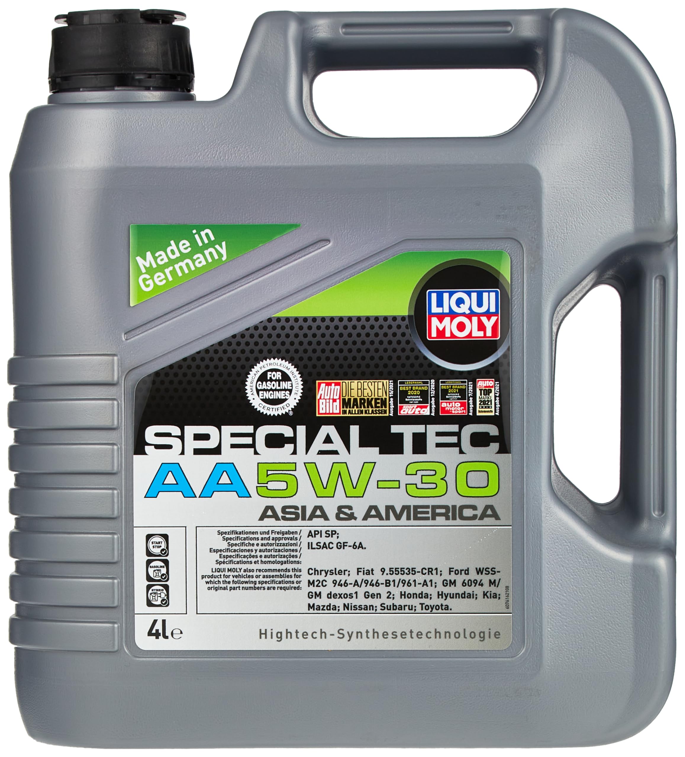 

LIQUI MOLY Special Tech AA 5W30 4л Синтетическое моторное масло гидрокрекинга для отечественных автомобилей, Совместимо с бензиновыми и дизельными двигателями, 7616