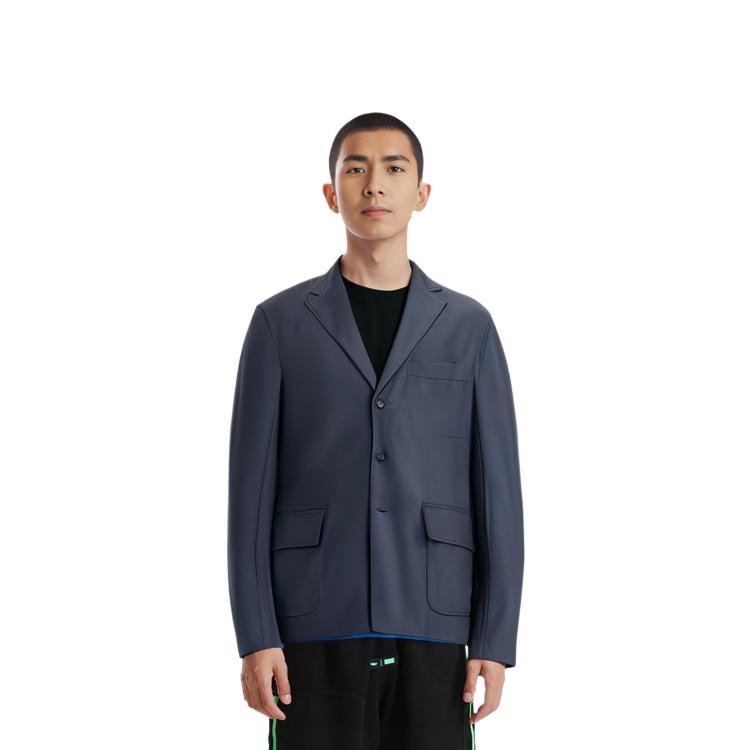 Uniqlo X Jil Sander Collaboration Wool Blend Solid Suit Men suit Dark-Gray 440443-08