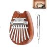 TTETNLY Kalimba Thumb Piano 8-Key Premium Wood Mini Finger Piano Percussion Instrument with Cat Carton Strap Metal Chain for Beginners Kids Adults