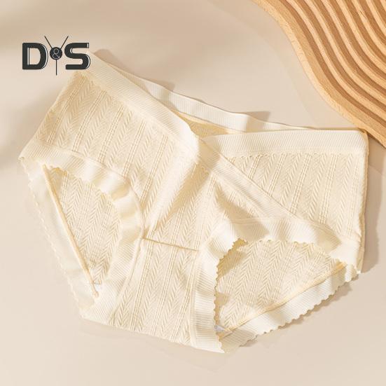 Women Panties Jacquard Mid Waist Seamless Contrast Color Good Breathability Slim Fit Thin Quick Dry Pregnant Postpartum Women Casual Underpants Lady