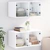 VidaXL Wall Cabinets with Glass Doors 2 Pcs White 68.5x37x35 Cm 836498