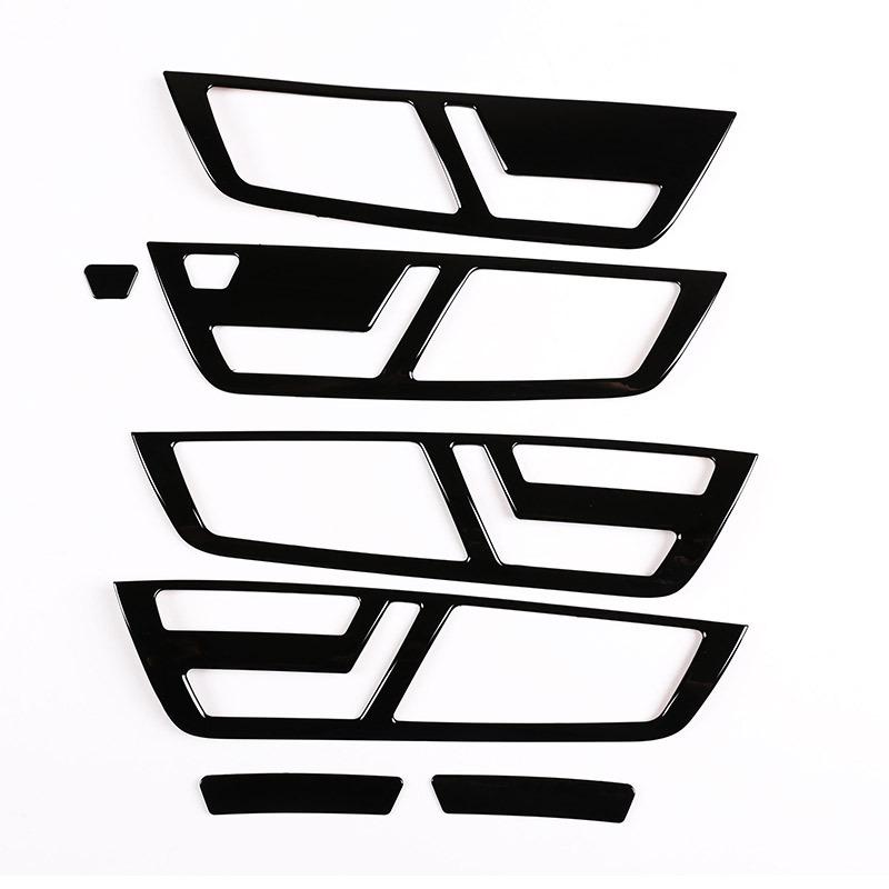 For Mercedes-Benz S-Class W221 2008-12 Black ABS Style Car Door Inner Door Handle Bowl Decoration Cover Sticker Car Accessories