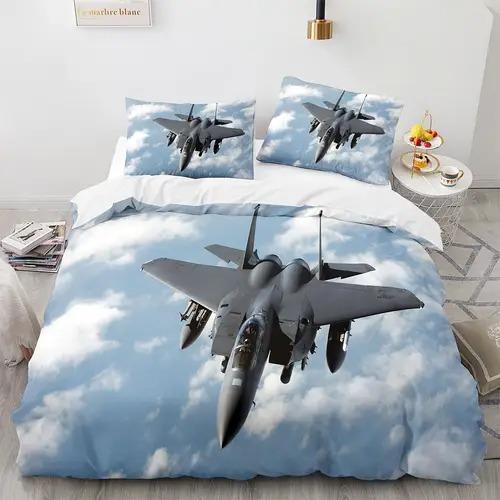 Airplane Soft Duvet Cover Soft Duvet Cover Featuring Airplane Patern Suitable for Children Kids Plus Adult Peoples Soft Comfortable Plus Breathable