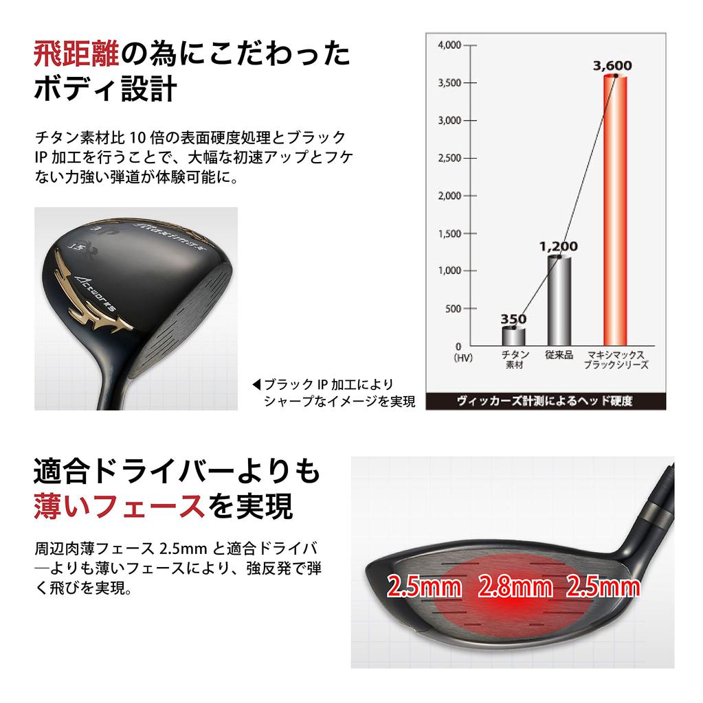 WORKS GOLF Fairway Wood No. 5 [Maximax Black Series II] Shaft: Premier ATTAS  Length: 42 Inches  Loft Angle: 19 Degrees  Flex: L