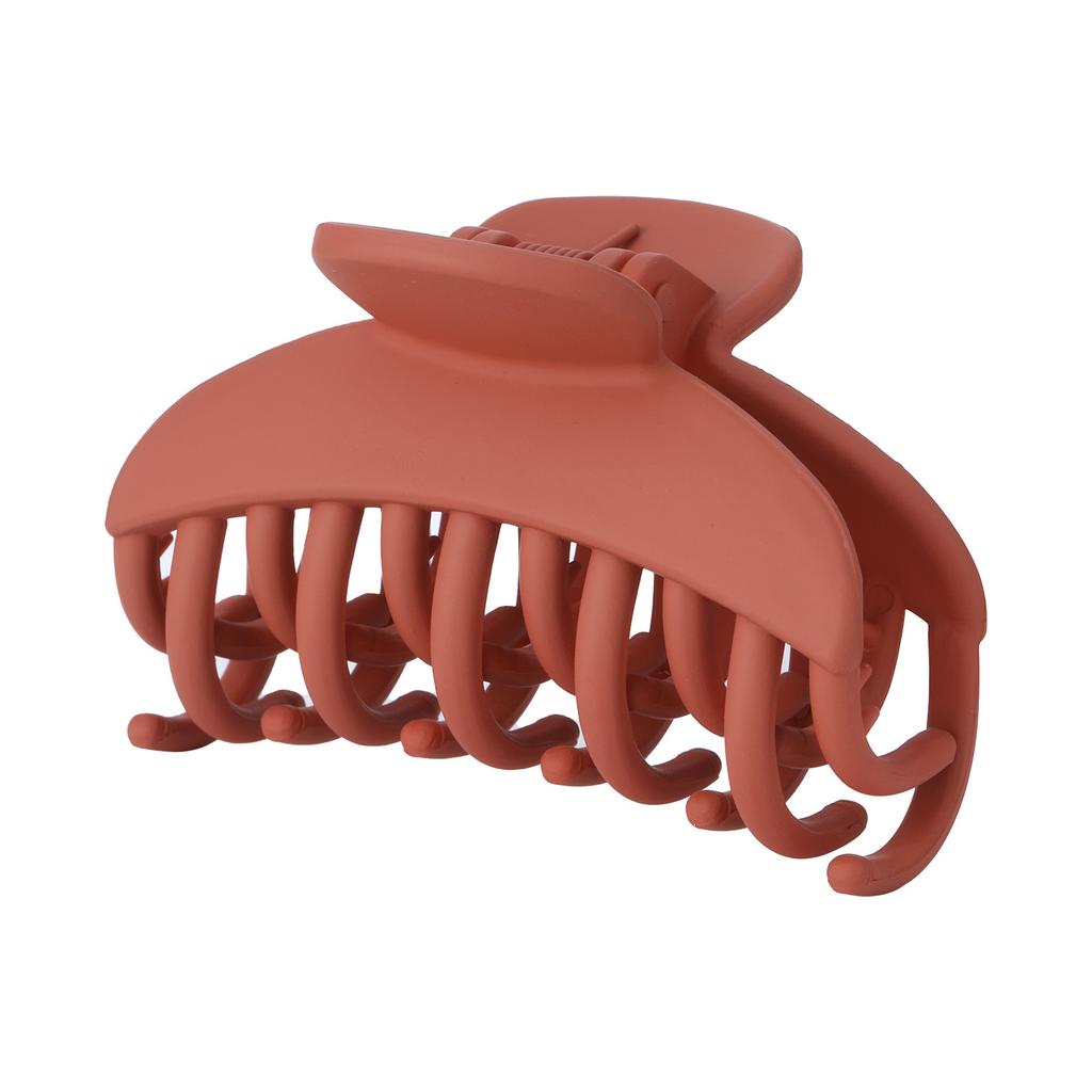 1pc hair clip with double teeth grip for women, simple matte ABS hair clip with small claws and headband decoration, hair clip