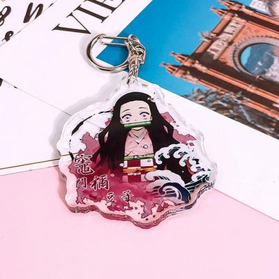 Keyring Two-sided Decorative Acrylic Demon Slayer Anime Keychain for Gift