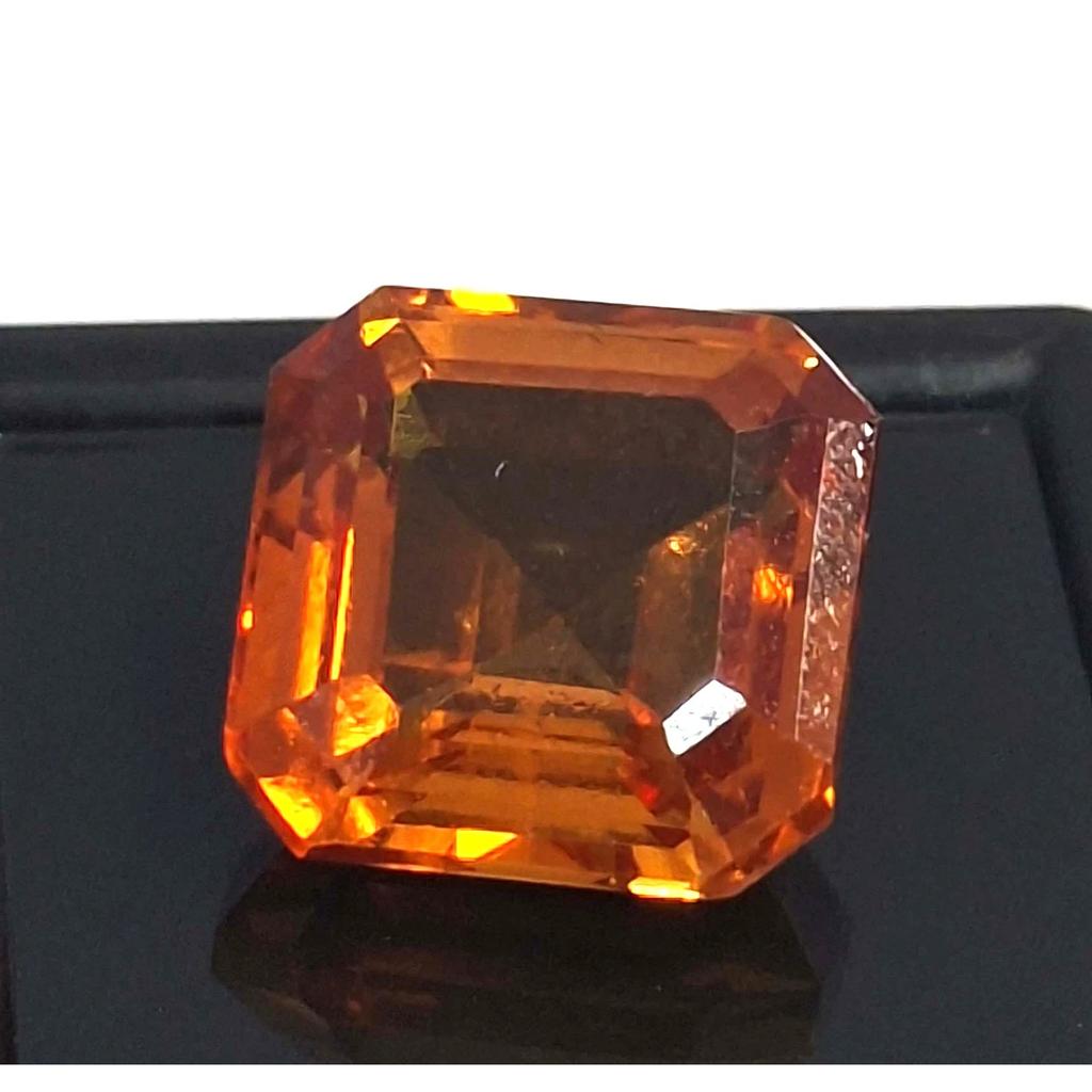 12-14 Ct Natural Orangish Yellow Citrine Asscher Cut Stunning Gemstone