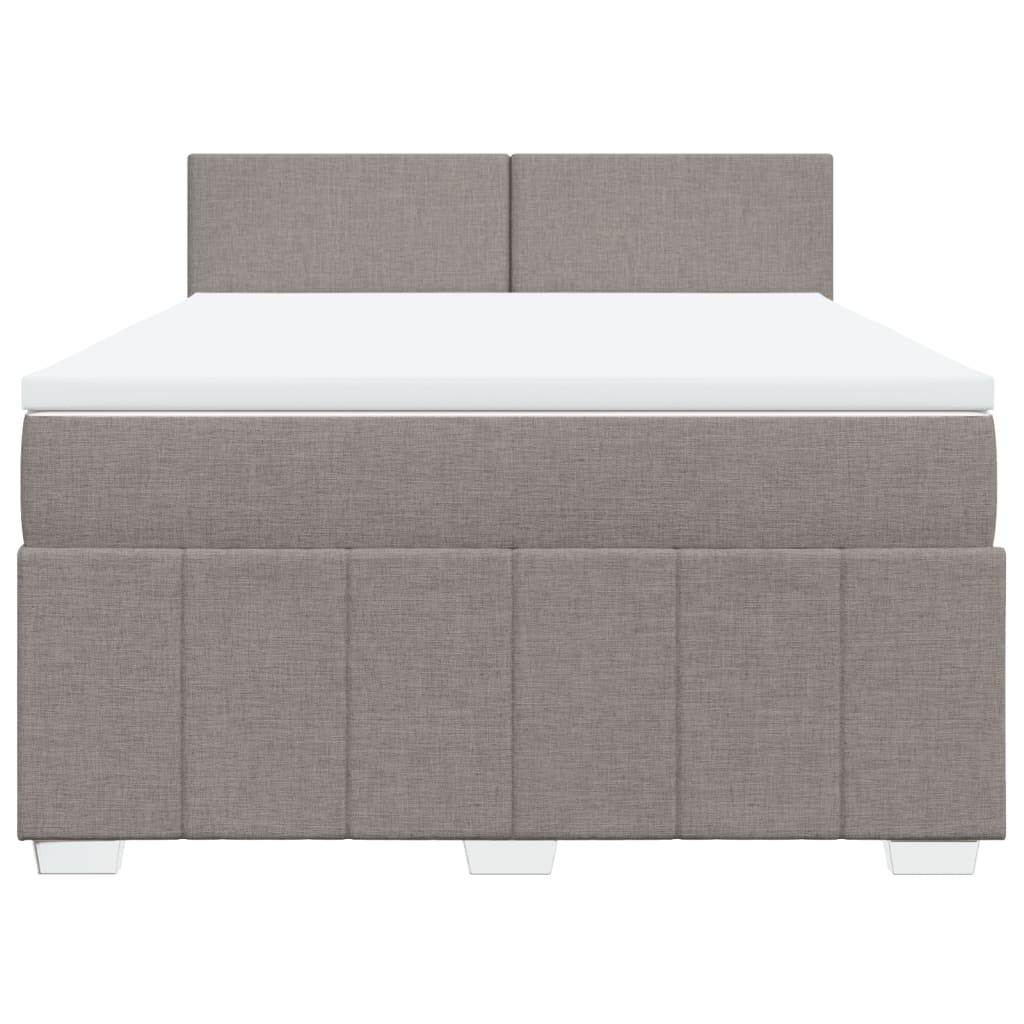 Vidaxl Letto Continentale Con Materasso, Taupe, Tessuto, 140X190 Cm