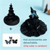 Tall Pointed Cone Top Halloween Hat Gothic Ruched Masquerade Cap  Halloween Party