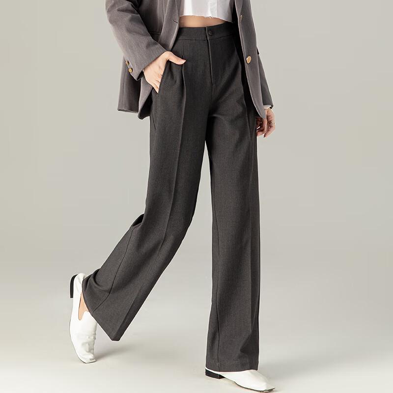 Women's 2024 Autumn High-Waist Wide-Leg Draped Trousers