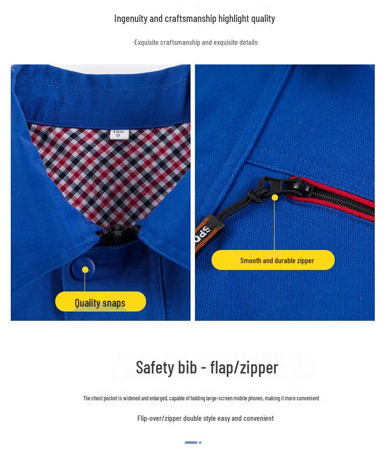 Men's Durable Cotton Workwear Set - Autumn/Winter Protective Welding & Auto Repair Uniform with Print Embroidery