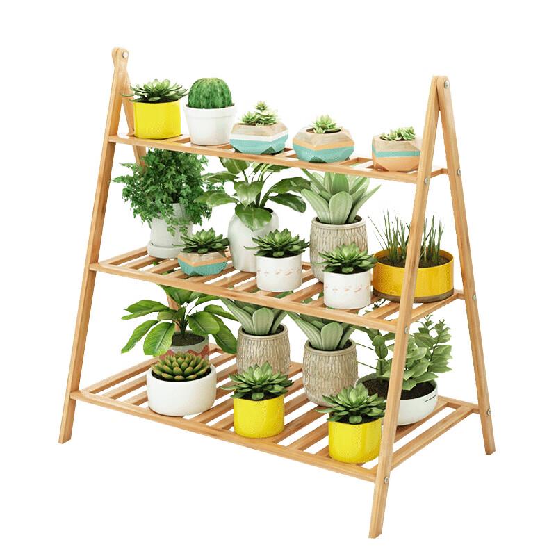 Foldable Bamboo 3-Tier Plant Stand