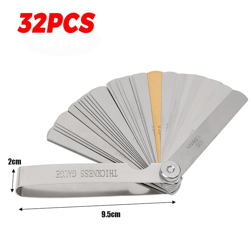 Feeler Gauge Measurement Tool Stainless Steel Feeler Gauge Universal Metric Imperial Thickness Gage Set for Hardware Measurement