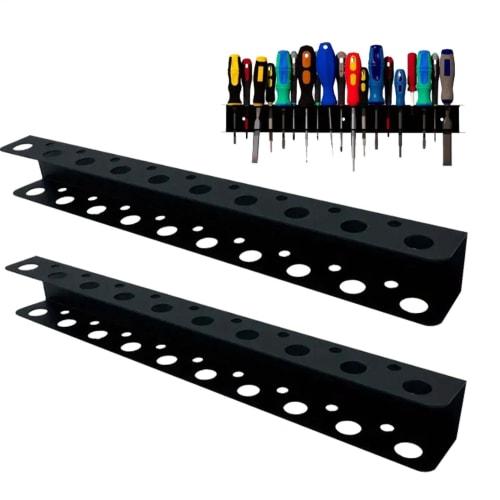 Screwdriver Organizer Wall Mount, 2PCS Tool Storage Rack Holder, Save Space Hand Tool Display Stand, Wall Storage Tool Kit Slot for Garage, Easy Tool