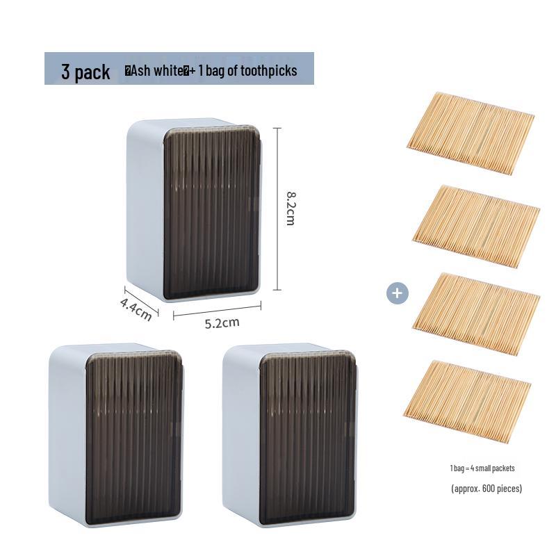 Wall-Mounted Flip-Top Toothpick Holder - Creative Plastic Design for Home and Restaurant