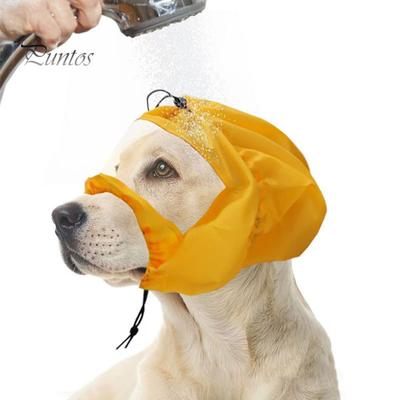 Badehaube für Haustiere mit Ohrenschutz, überhängender Duschhut für Katzen, Hunde, Kätzchen, Welpen, verstellbar, wasserdicht, Badeschutz für kleine Haustiere